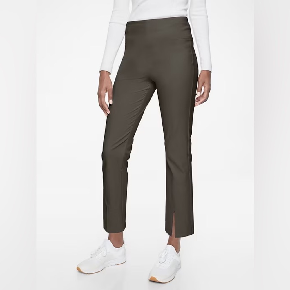 Athleta Wander Slim Straight Crop Pants Arbor Olive Business Casual Women’s 6